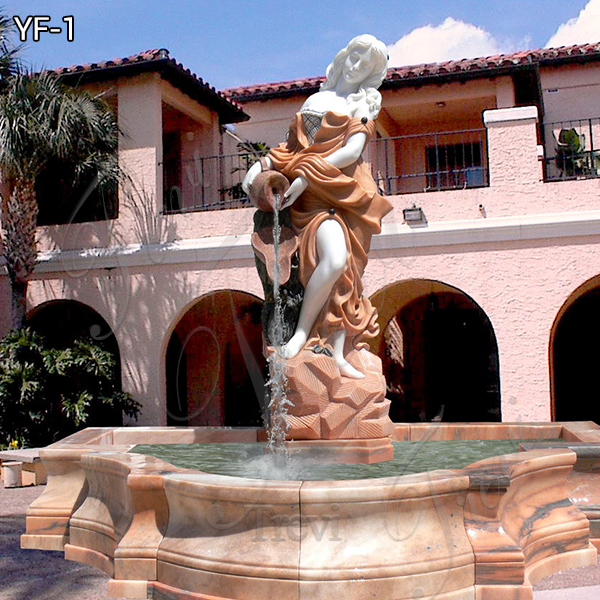 Large Tiered Fountain with Spraying Canada Round Marble Water ...