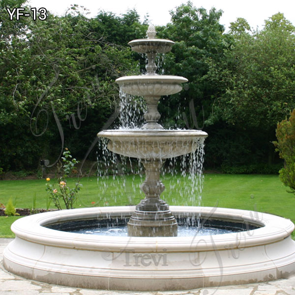Large Tiered Fountain with Spraying Fabrication Indoor White ...