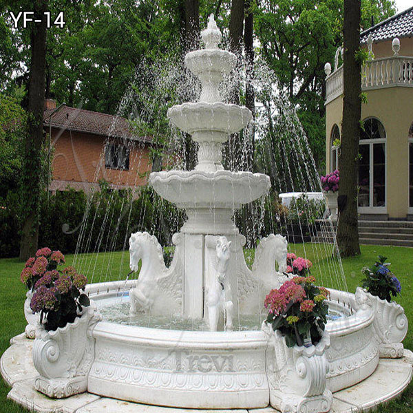 Large Estate Fountains Cost Driveway White Marble Fountain ...