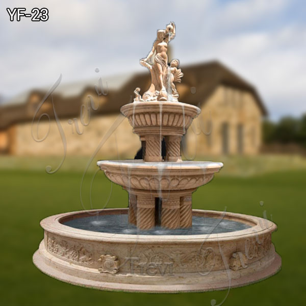 Extra outdoor tiered marble fountain with mermaid for sale ...