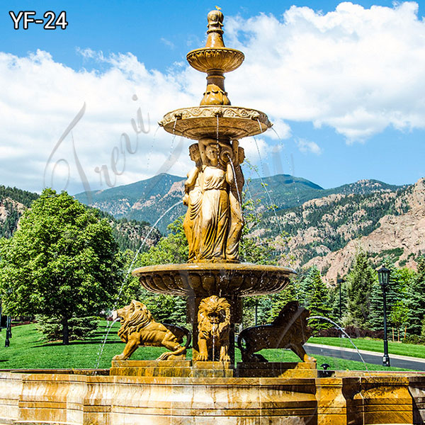Large Carved Marble Fountains Canada Round White Stone Water ...