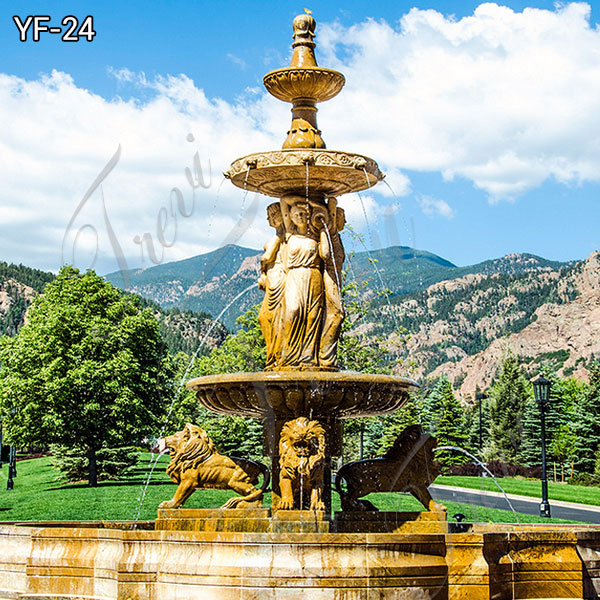 Large Estate Fountains Cost Driveway White Marble Fountain ...