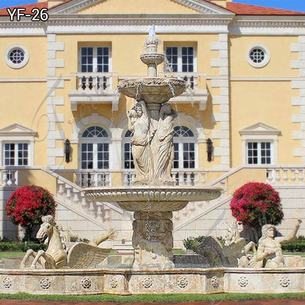 Large Granite Estate Fountain Canada Design White Marble ...