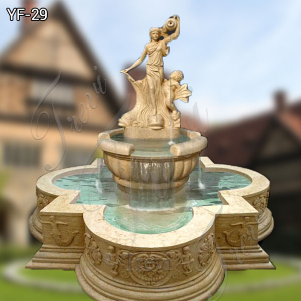 Graceful Grecian Girl Garden Fountain Centrepiece shown in a ...