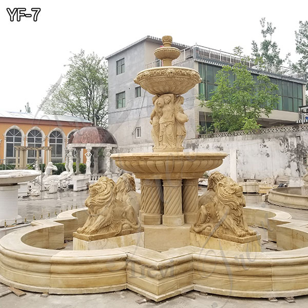 Large Estate Fountains Cost Driveway White Marble Fountain ...