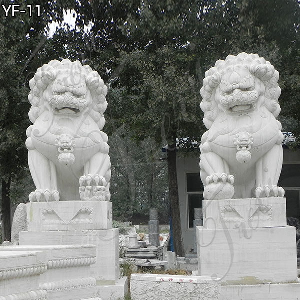 marble foo dogs-Marble/stone Lion Statues|Sculptures Sale