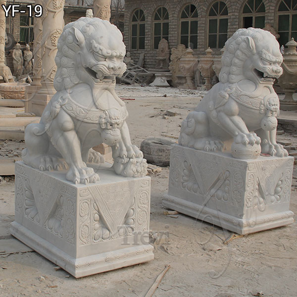 life size paired lion statue for front porch UK-stone fireplace