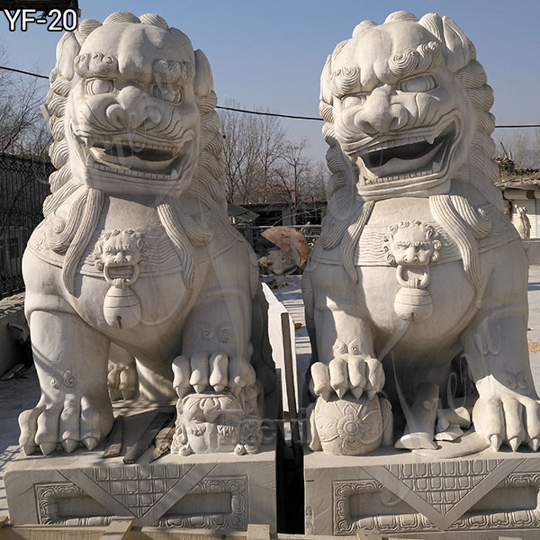 Foo Dog Statues - Trade Wind Statues: Large Hand Carved Stone ...