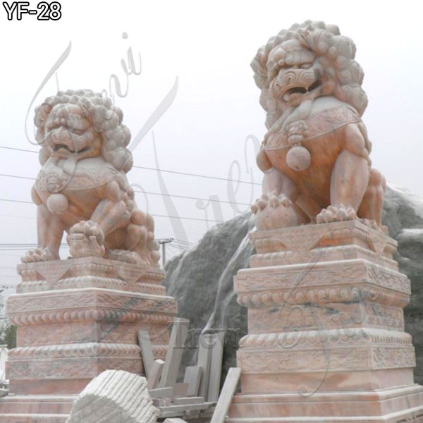 foo dog statue front yard large marble lion statue-Marble ...