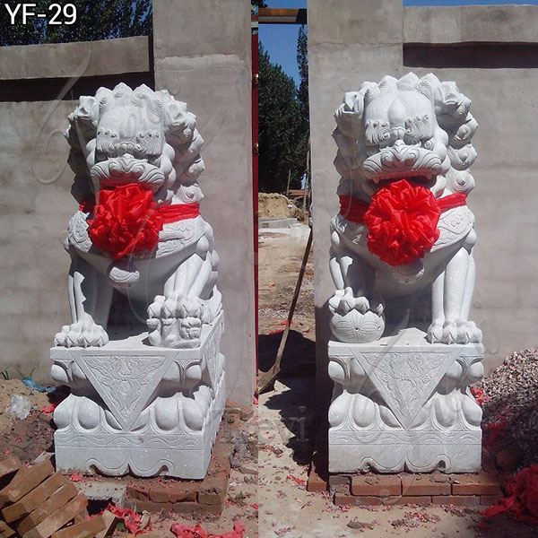 driveway foo dog statue-Marble/stone Lion Statues|Sculptures Sale