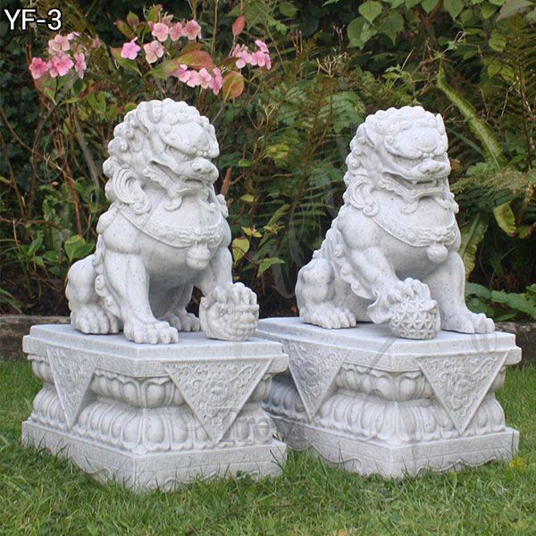foo dog pair-Marble/stone Lion Statues|Sculptures Sale