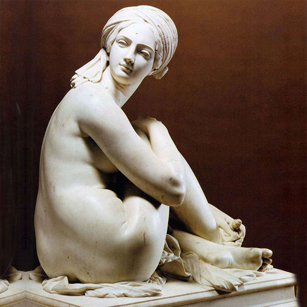 Life size famous hand carved garden marble art figure James Pradier’s Odalisque replica for sale TMC-01
