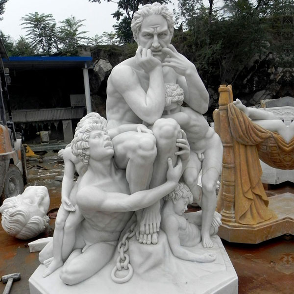 Life size famous white marble sculptures around the world of Ugolino and His Sons by carpeaux design for sale TMC-07