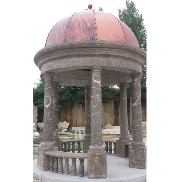 Antique Italian marble gazebo for outdoor garden decor TMG-04
