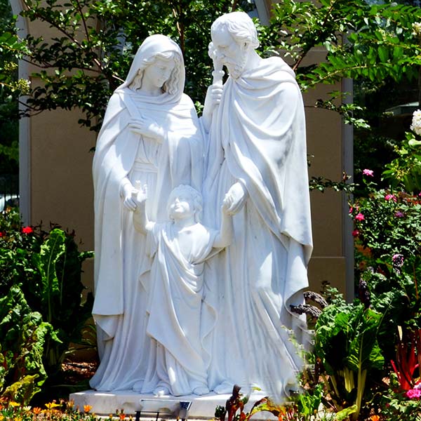 Catholic holy family marble white statues and figurines for garden outdoor TCH-36