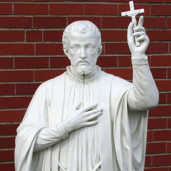 Catholic religious marble statues of Saint Francis Xavier for garden decor TCH-43