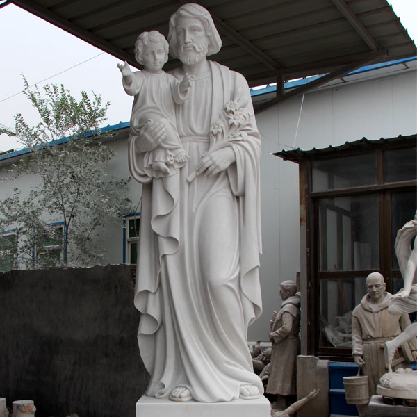Catholic saint marble statues of Joseph for religious garden decor TCH-33