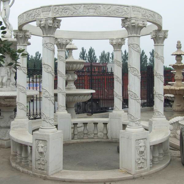 Italian design white marble garden pavilion to buy TMG-07