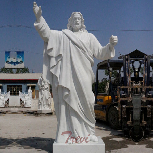 Religious garden marble statues of large Christ Jesus for catholic church decor TCH-49