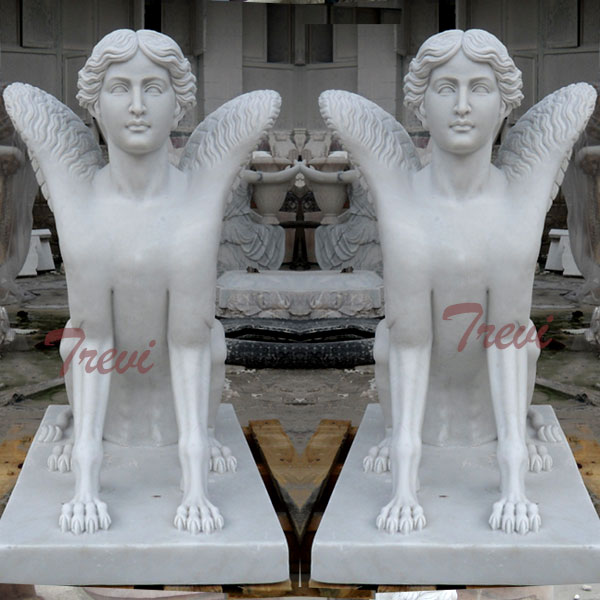 Chinese white marble roman sphinnx statues for sale TMA-17