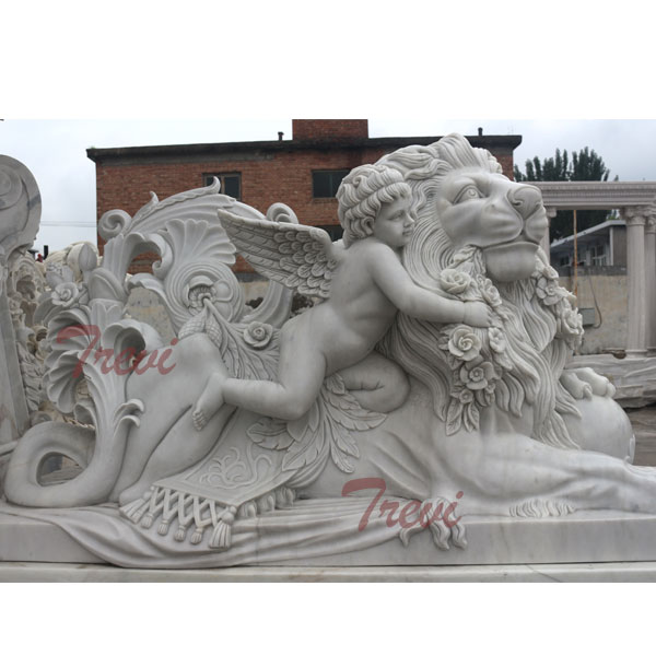 Garden angel and winged big lying decorative lion statues for sale TMA-05