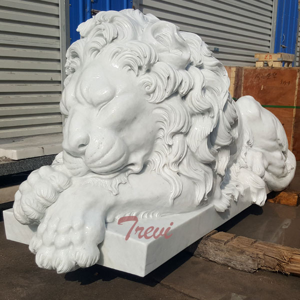 Life size white sleeping lion statue for house TMA-01