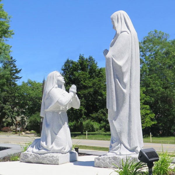 Our lady of Lourdes show miracle vision to st Bernadette statue at grotto France TCH-62