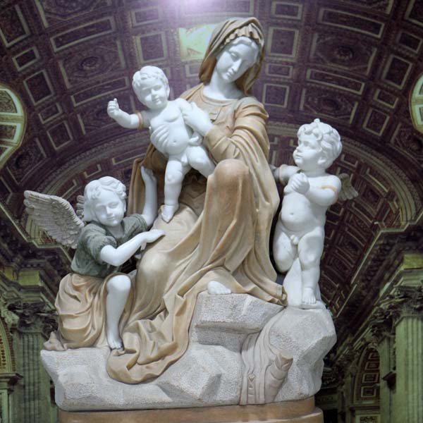 Religious church decoration michelangelo the brugge madonna and child marble statues for sale TCH-59