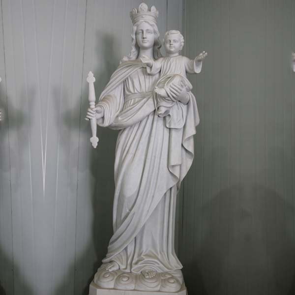 Religious garden decor white madonna mother and child statue for sale TCH-56
