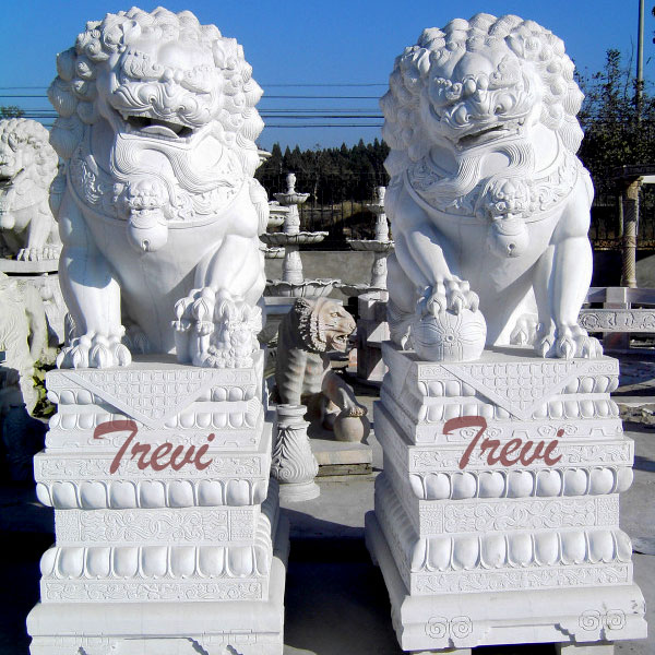 Life size feng shui foo dog pair in front of house meaning TMA-92