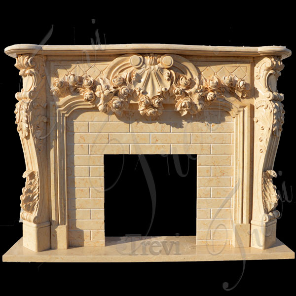 Antique stone decorative french country firaplace mantels surrounds for sale online TMFP-13