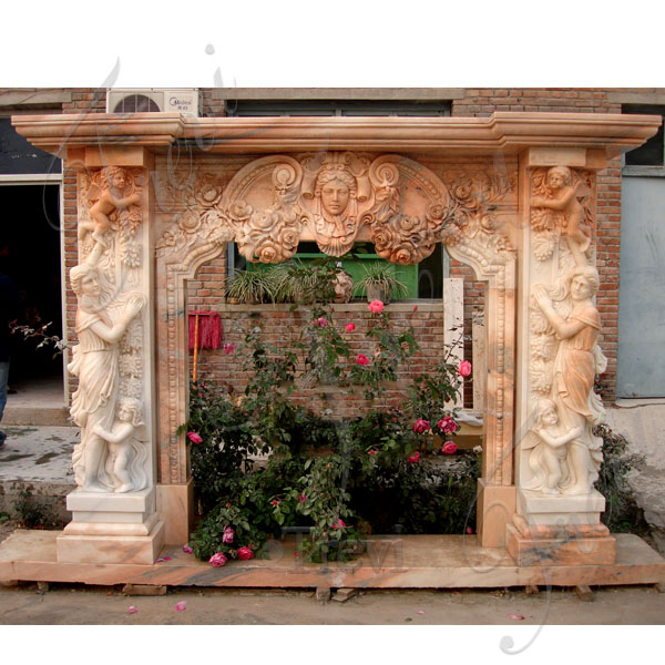 Craftsman style antique stone decorative fireplace mantels for sale online TMFP-08