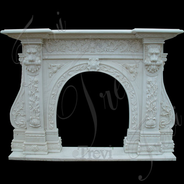 Custom decorating marble stone fireplace mantels and surrounds near me TMFP-4