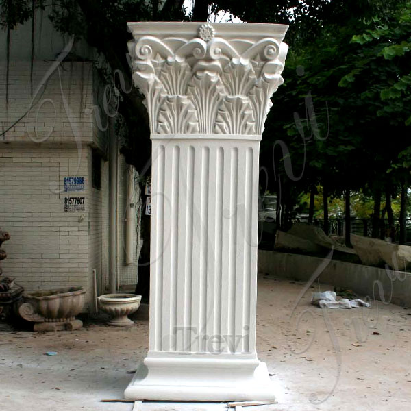 Decorative support white marble rectangular corinthian columns for sale TMC-9