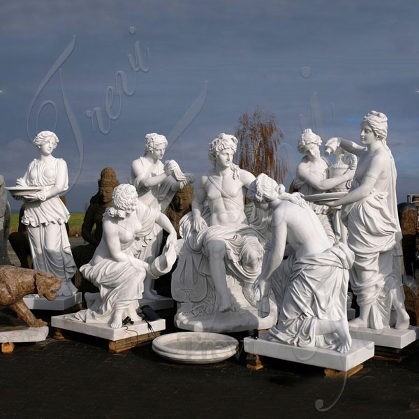 Famous marble Apollo bath group sculpture replica garden statue for outside TMC-35