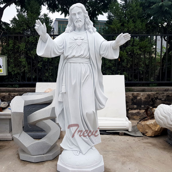Our Lord jesus sacred heart marble religious garden statues for sale TCH-202
