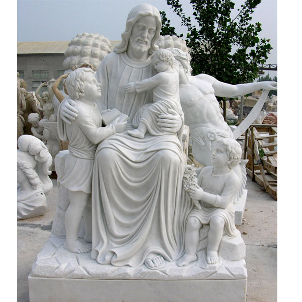 Outdoor large caholic statues of jesus christ with children garden designs onlne sale TCH-13
