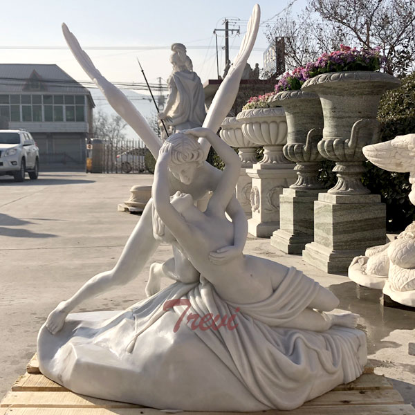 life size garden statue of Psyche Revived by Cupid’s Kiss Antonio Canova for sale TMC-32