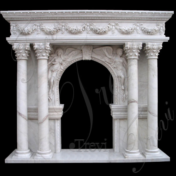 Contemporary fireplace mantels shelf with columns ideas for sale TMFP-20