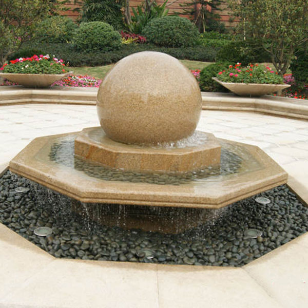 Granite rotating ball water feature 2 tiers outdoor decor TMF-32