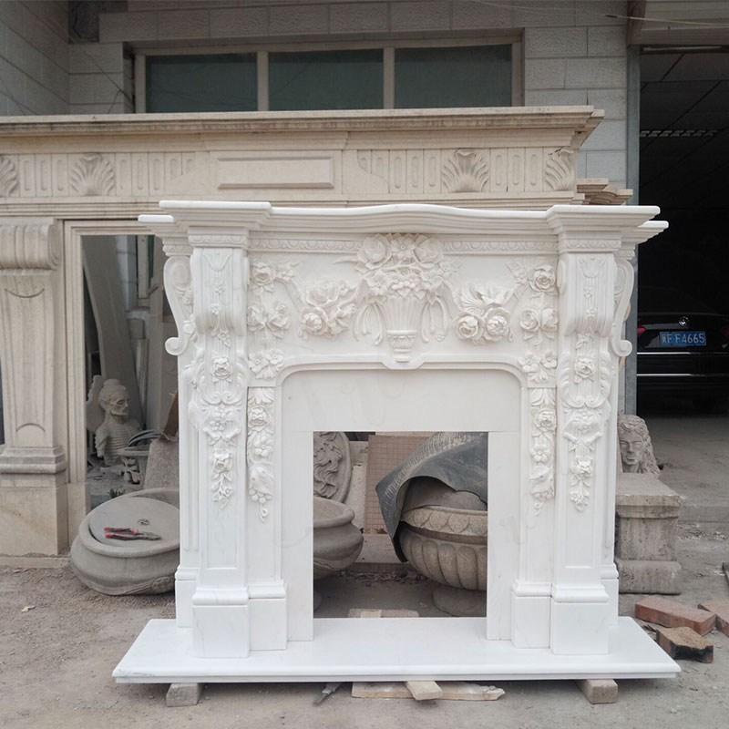 marble fireplace white