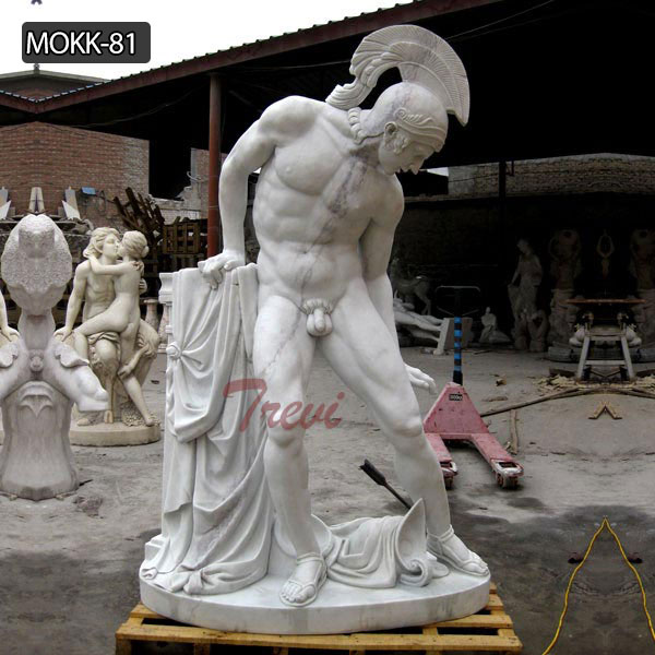 Ancient Stone Craving White Marble Ares Gd of War Statue MOKK-81