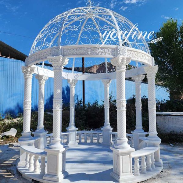 White marble pavilion outdoor garden decor