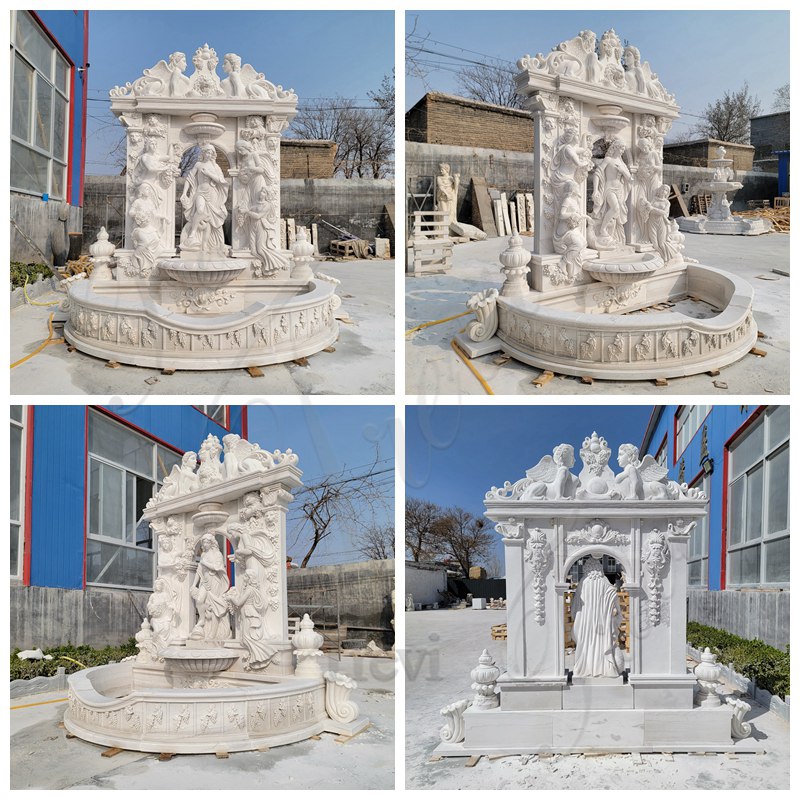 White Marble Wall Fountain Details