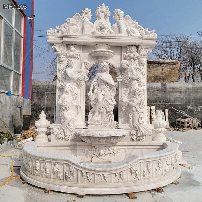 Magnificent White Marble Wall Fountain for Sale
